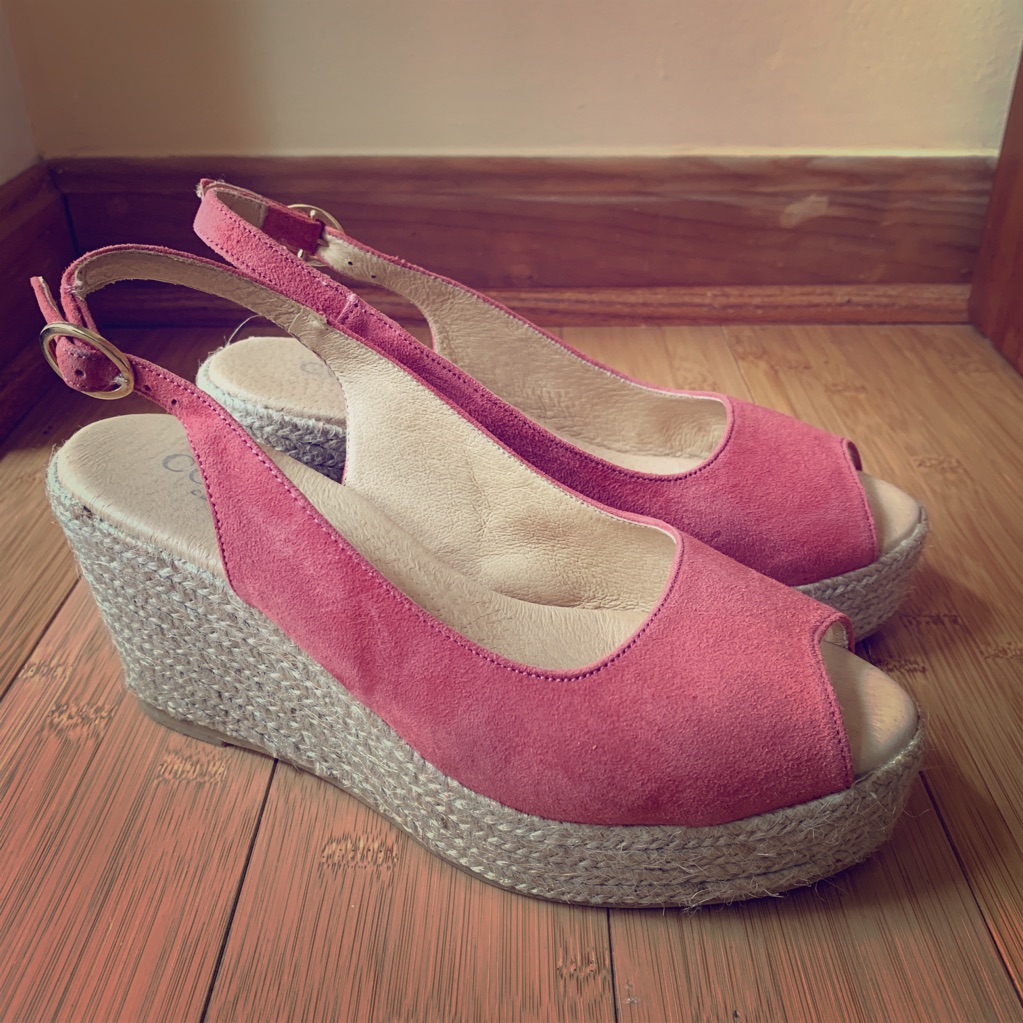 Cordani Evan Rosado Suede Peep Toe Wedges Size 8